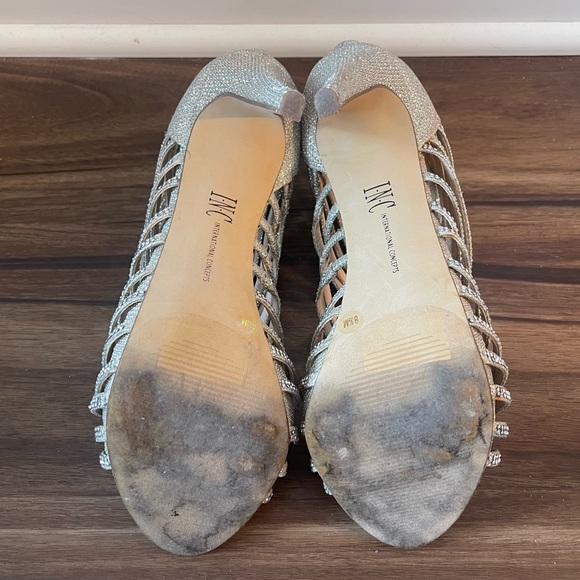 INC International Concepts Women’s Silver Rhinestone Heels Pumps - 8.5 - Picture 4 of 4